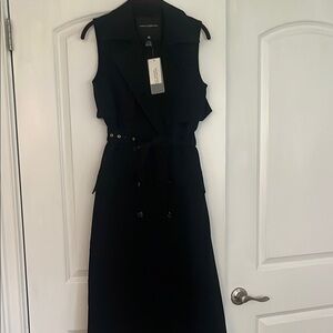 French connection, black trench coat dress. Size 0. Excellent ￼ condition. New.